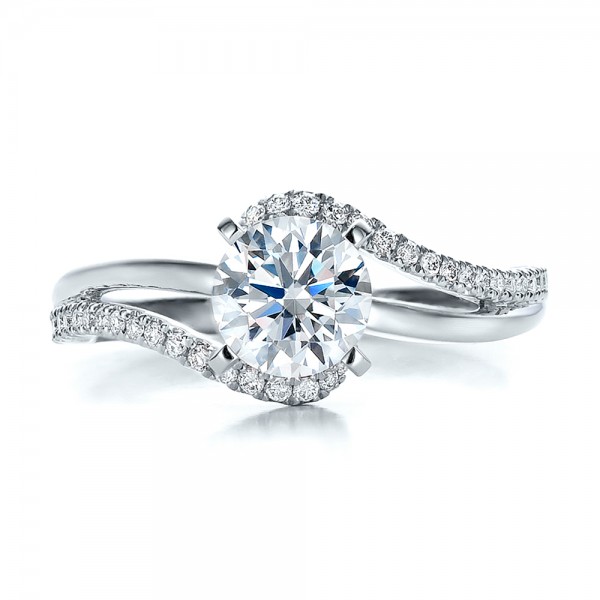 Contemporary Wrapped Split Shank Diamond Engagement Ring