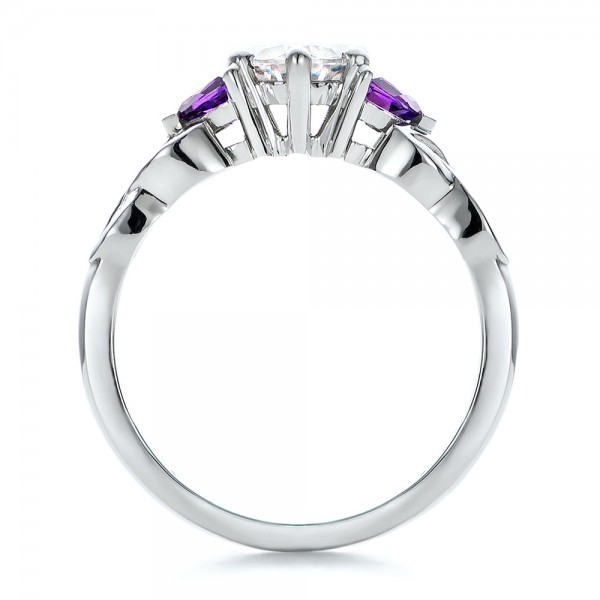Custom Amethyst and Diamond Engagement Ring