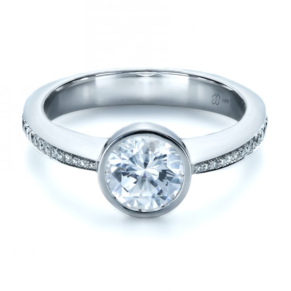 Custom Bezel Set Diamond Engagement Ring