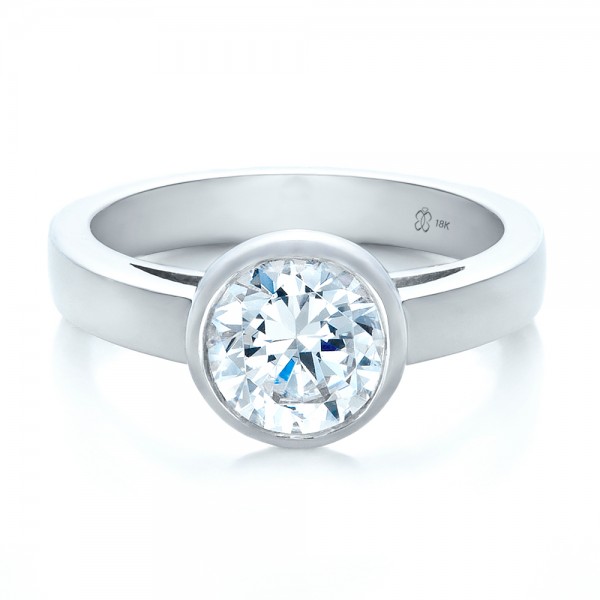 Custom Bezel Set Diamond Engagement Ring