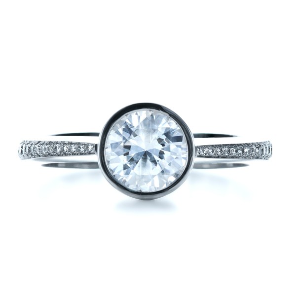 Custom Bezel Set Diamond Engagement Ring