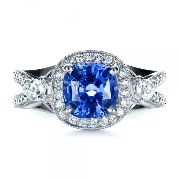 Custom Blue Sapphire Engagement Ring