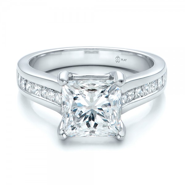 Princess Cut Diamond Palladium Engagement Ring