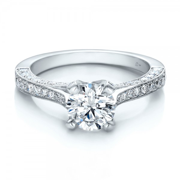 Custom Criss-Cross Diamond Engagement Ring