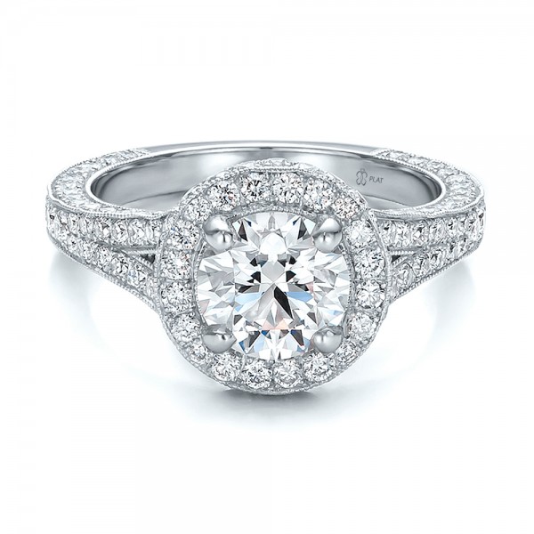 Custom Diamond Halo Engagement Ring