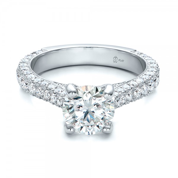 Custom Diamond Pave Engagement Ring 100853 Bellevue Seattle Joseph Jewelry
