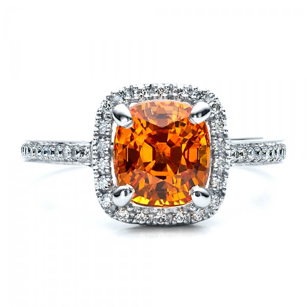 ... Engagement Rings â€º Custom Diamond and Orange Sapphire Engagement