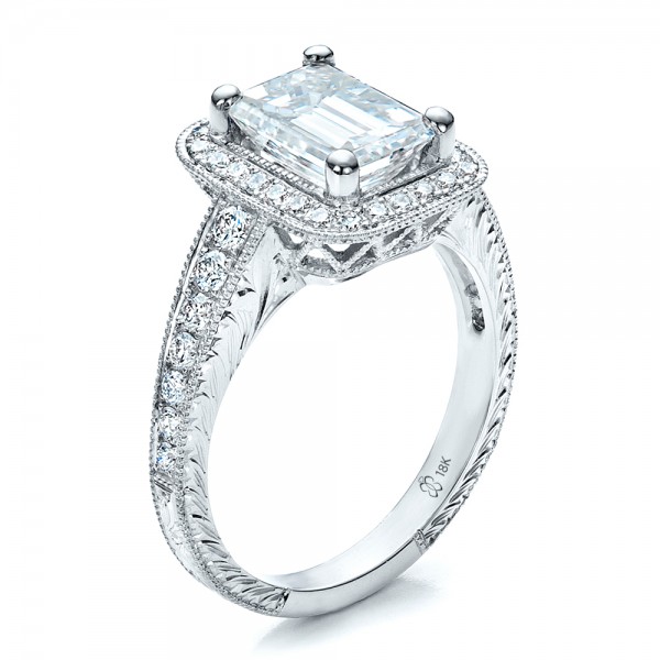 Custom Emerald  Cut  Diamond Engagement  Ring  1478 Bellevue 