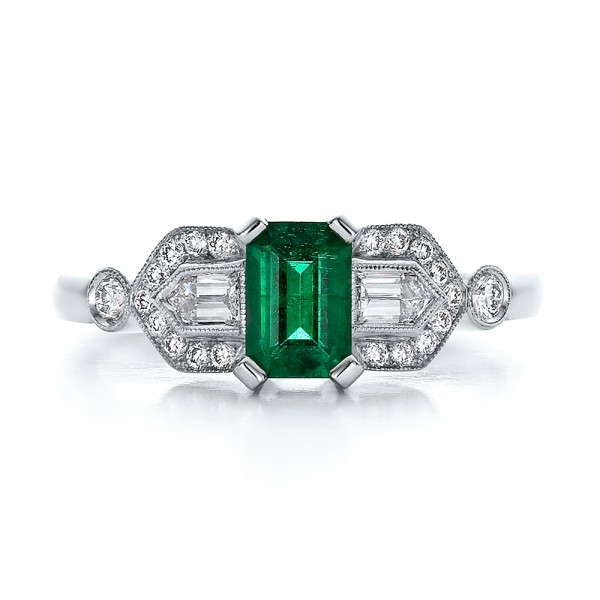 Custom Emerald and Diamond Engagement Ring Custom Emerald and Diamond Engagement Ring