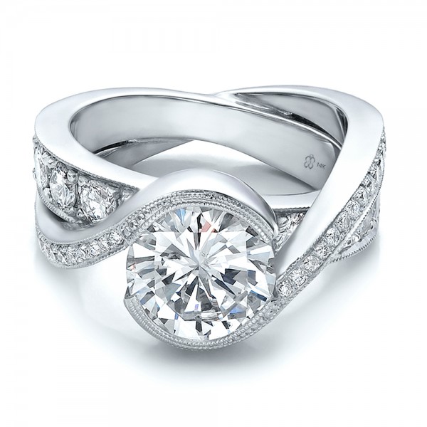 Custom Interlocking Diamond Engagement Ring