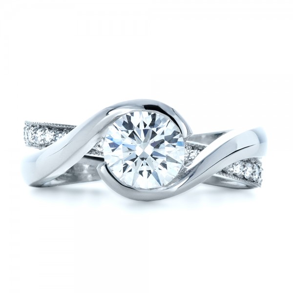diamond interlocking wedding rings