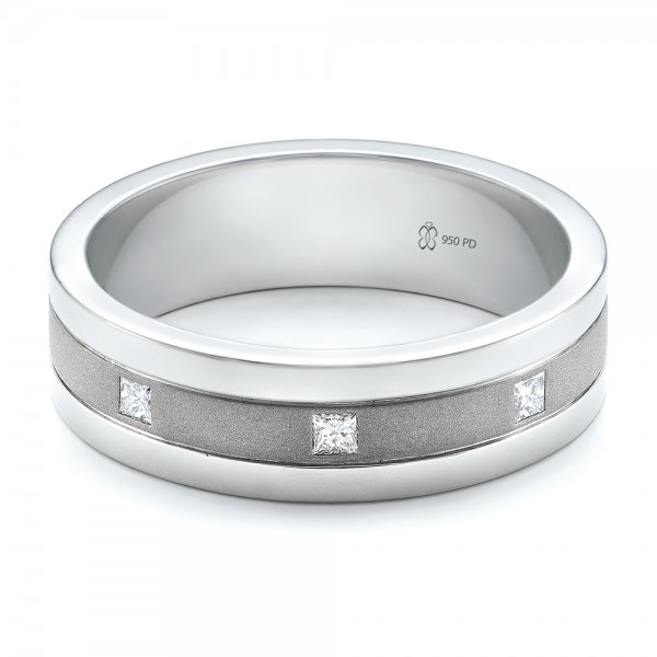 Custom Men's Diamond Sandblasted Finish Wedding Band