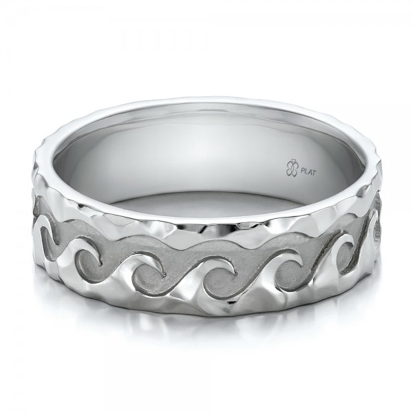 Custom Men's Hammered Wave Wedding Band Custom Men's Hammered Wave Wedding Band