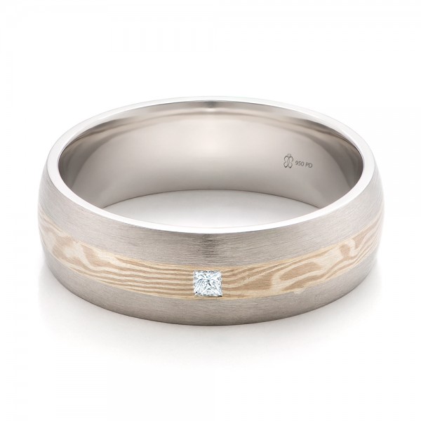 Custom Men's Palladium and Mokume Wedding Band