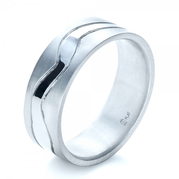 Men's Wedding Bands-Custom Men's Platinum Wedding Band