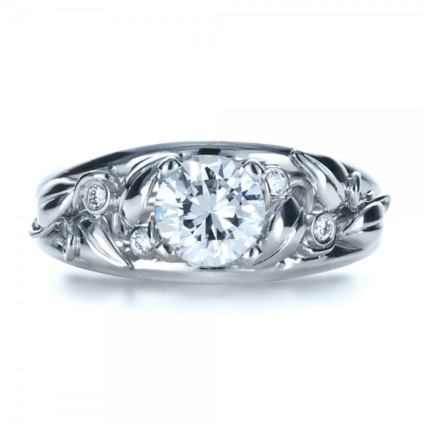 Custom Organic Diamond Engagement Ring