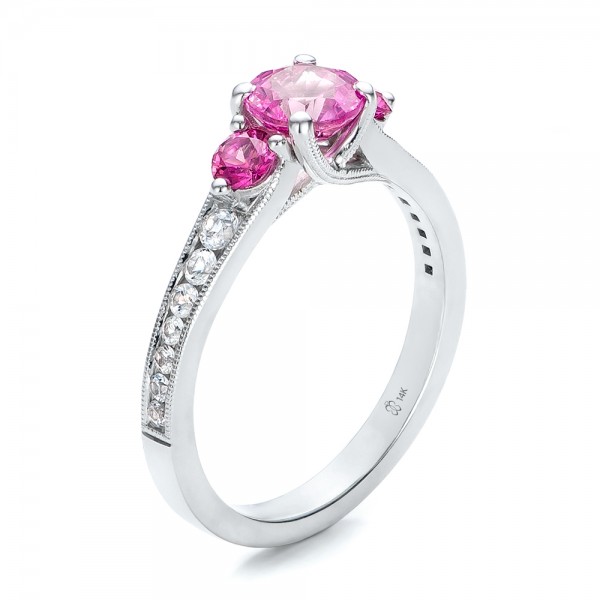 Custom Pink and White Sapphire Engagement Ring #100883 Bellevue Seattle ...
