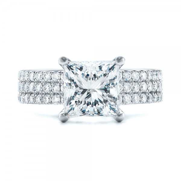 Custom Princess Cut Diamond Eternity Engagement Ring