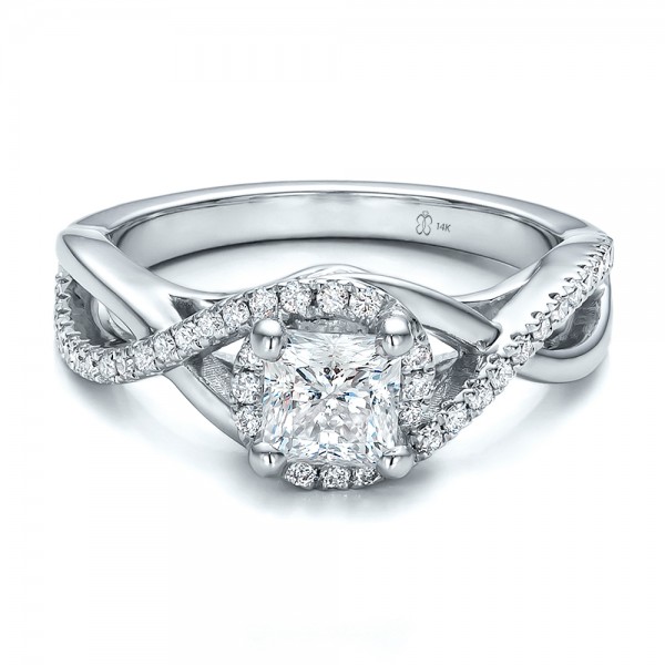 Custom Princess  Cut  Diamond  Halo Engagement  Ring  100790 