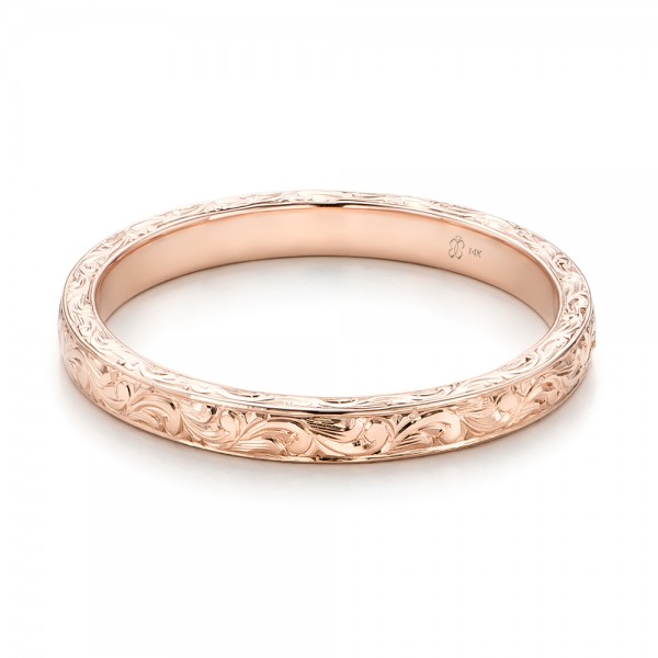 Custom Rose Gold  Hand Engraved  Wedding  Ring  101619 