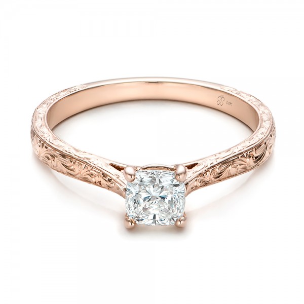 Custom Rose Gold  Solitaire Diamond  Engagement  Ring  101618 