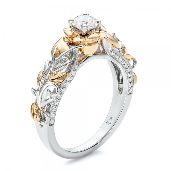 1 Carat Unique Round Two Tone White and Rose Gold ...