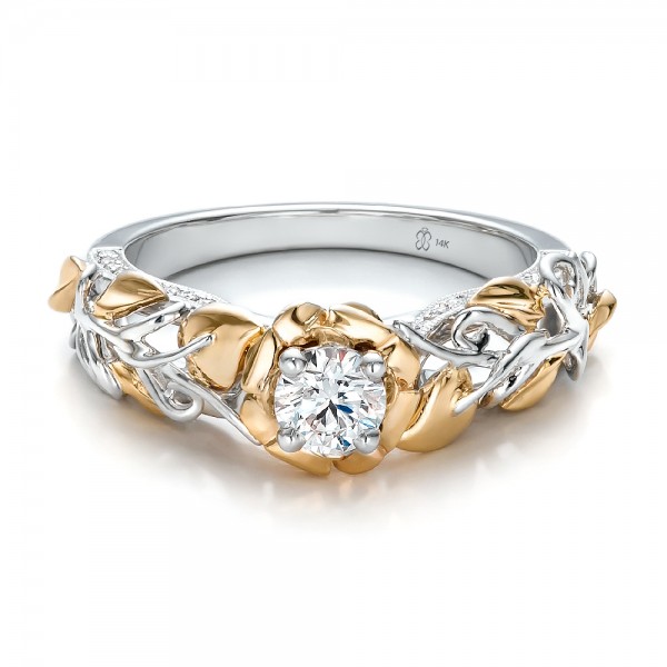 Joseph Jewelry â€º Engagement Rings â€º Custom Two-Tone Gold Organic ...