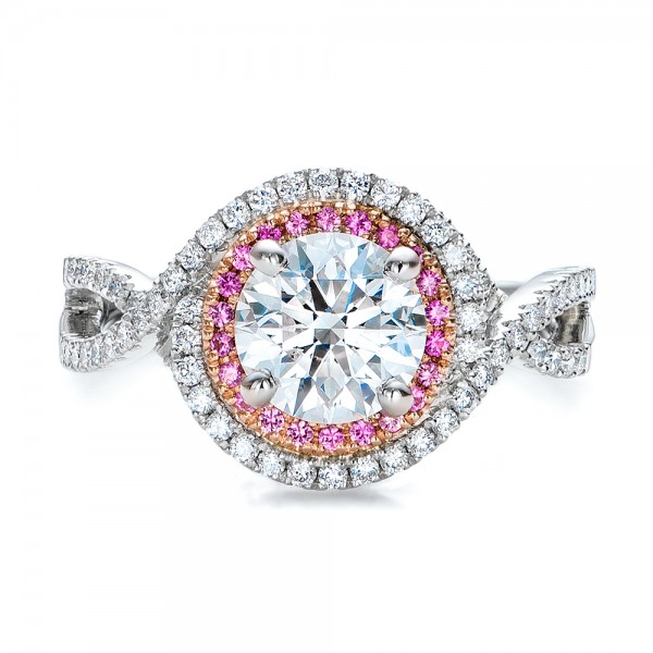 Engagement Rings â€º Custom Two-Tone Pink Sapphire and White Diamond ...