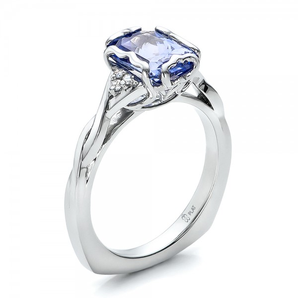 Engagement Rings-Custom Unique Setting Blue Sapphire Engagement Ring Engagement Rings-Custom Unique Setting Blue Sapphire Engagement Ring
