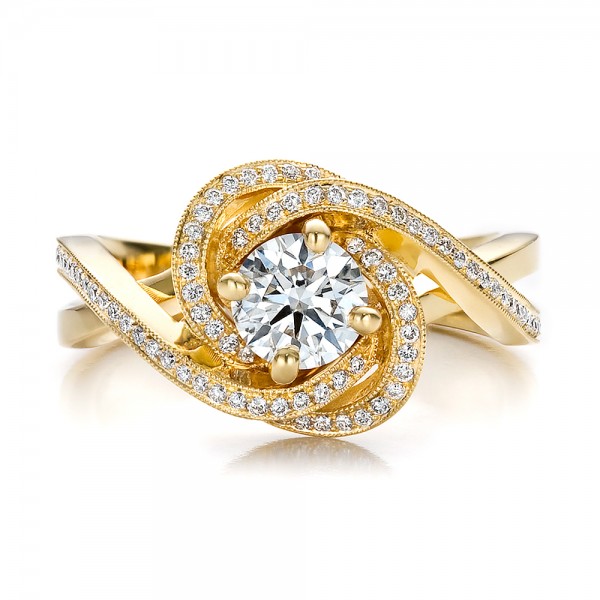 Custom Yellow Gold and Diamond Engagement Ring