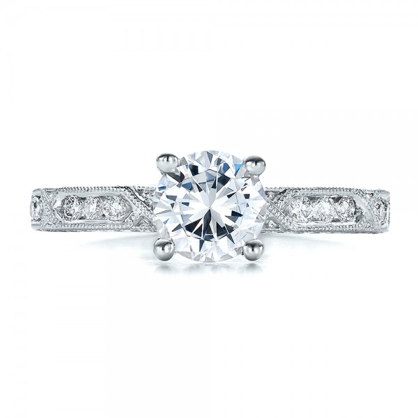 Diamond Channel Set Engagement Ring with Matching Wedding Band - Kirk ...
