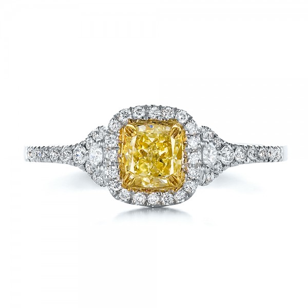 ... Engagement Rings â€º Fancy Yellow Diamond with Halo Engagement Ring