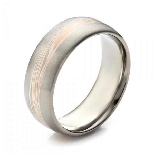 Men's Wedding Bands-Men's Palladium Mokume Wedding Band