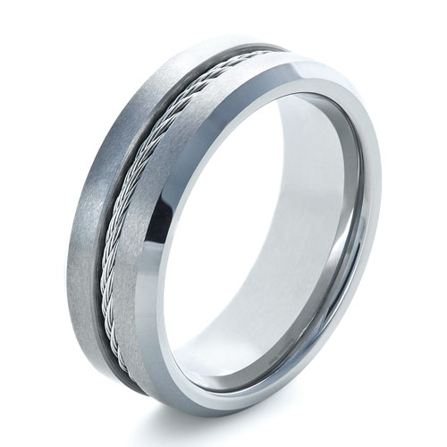 jewelry men s wedding bands men s tungsten and steel ring with cable