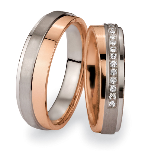 Mens Two Tone Gold and Diamond Band 3Qtr 235