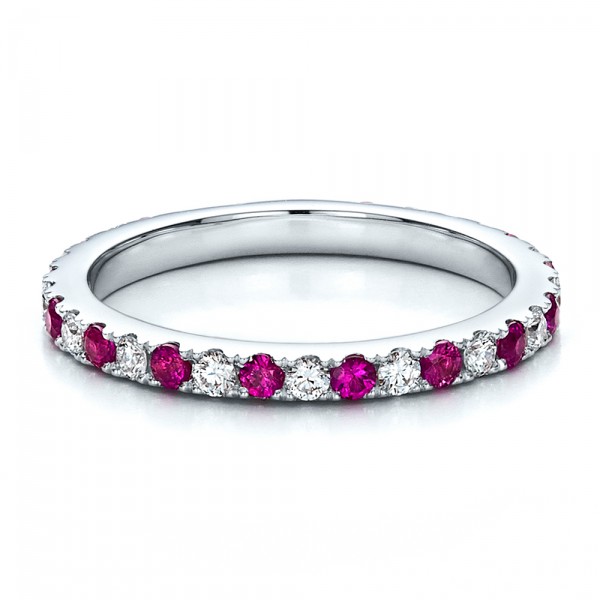 ... Wedding Rings â€º Pink Sapphire Eternity Band with Matching Engagement