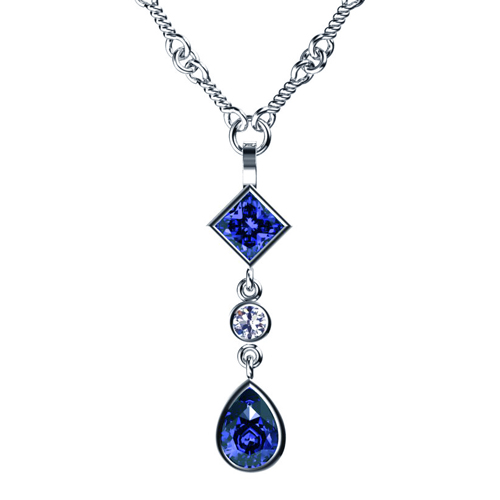 jewelry necklaces tanzanite and diamond necklace