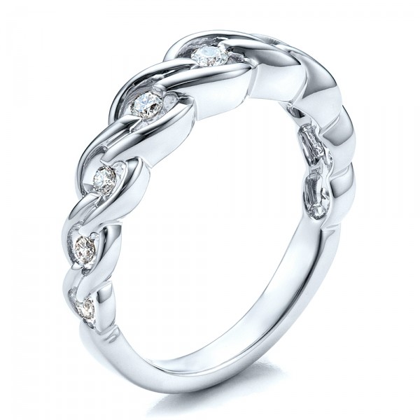Women's Wedding Rings-Tension Set Diamond Band with Matching ...