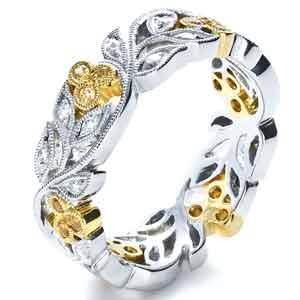 Two-Tone Diamond Women's Anniversary Band