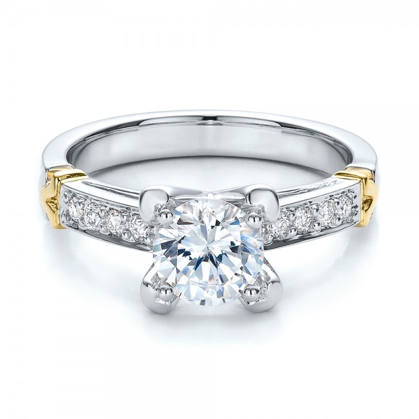 Two-Tone Gold and Diamond Engagement Ring - Vanna K #100482 Bellevue ...