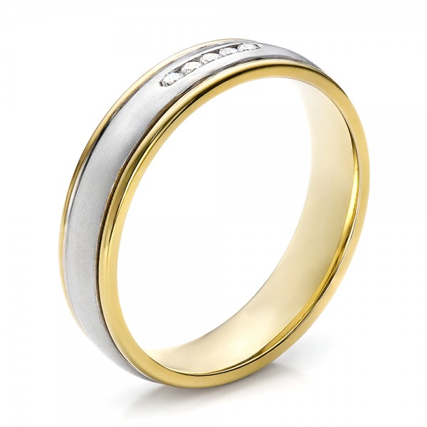 Women's Wedding Rings-Women's Two-Tone Gold and Diamond Wedding Band