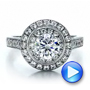  18K Gold Double Halo Engagement Ring - Vanna K - Video -  100088 - Thumbnail