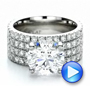 14k White Gold 14k White Gold Custom Diamond Engagement Ring - Video -  100102 - Thumbnail