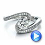 14k White Gold 14k White Gold Custom Diamond And Filigree Engagement Ring - Video -  100129 - Thumbnail