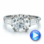  Platinum Custom Three Stone Diamond Engagement Ring - Video -  100161 - Thumbnail