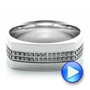 14k White Gold Men's Contemporary Wedding Band - Video -  100167 - Thumbnail