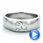  Platinum Custom Diamond And Peridot Men's Wedding Band - Video -  100267 - Thumbnail