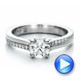  Platinum Custom Shared Prong Diamond Engagement Ring - Video -  100280 - Thumbnail