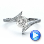 18k White Gold Contemporary Tension Set Pave Diamond Engagement Ring - Video -  100285 - Thumbnail