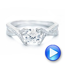 18k White Gold Diamond Engagement Ring - Video -  100365 - Thumbnail